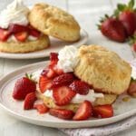 Bisquick strawberry shortcake with whipped cream and fresh strawberries
